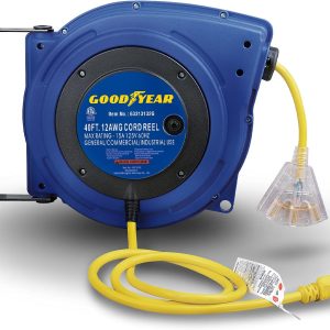 Goodyear Extension Cord Reels (12AWG x 40 FT (SJTOW Cable) w/LED Light-Up Tap)