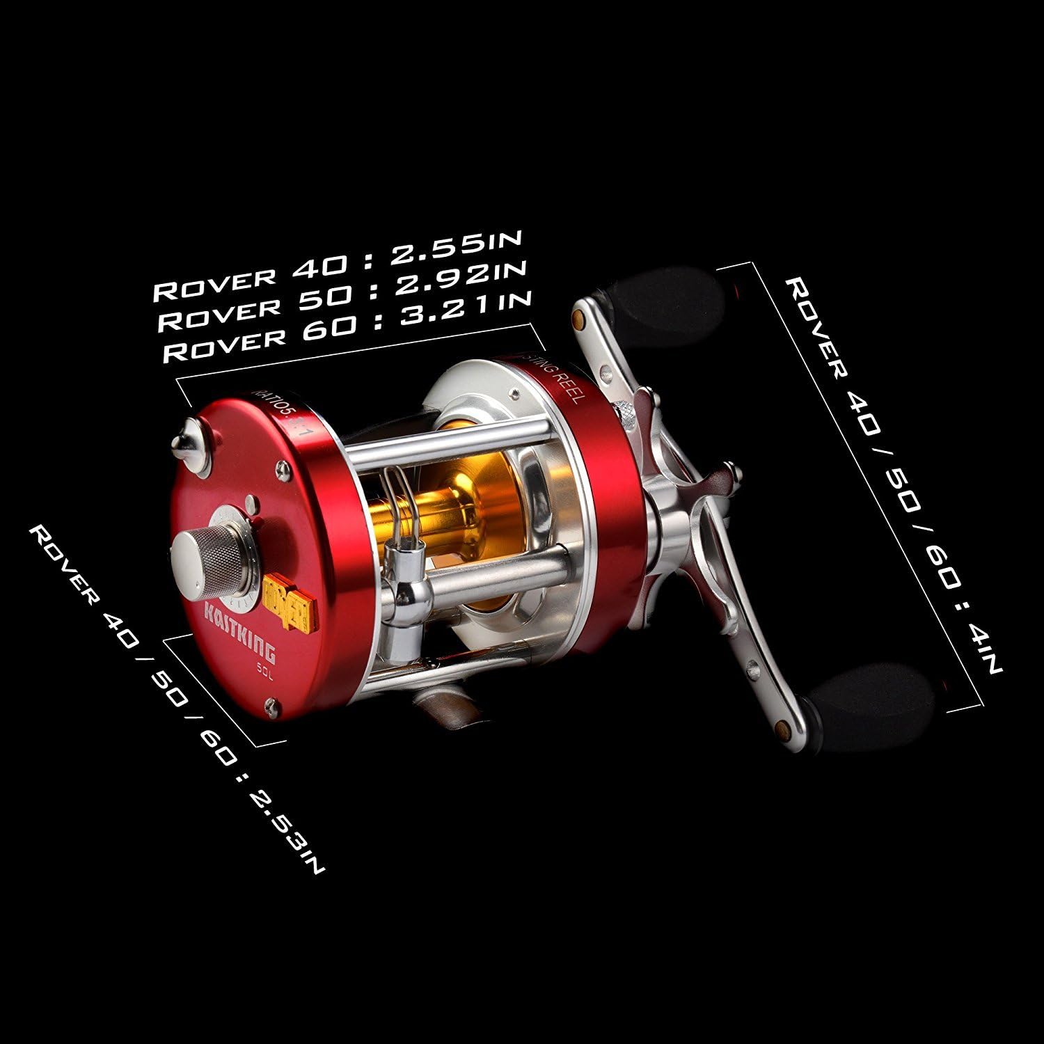 KastKing Rover Round Baitcasting Reel, Perfect Conventional Reel for Catfish, Salmon/Steelhead, Striper Bass and Inshore Saltwater Fishing - No.1 Highest Rated Conventional Reel, Reinforced Metal Body - Image 5