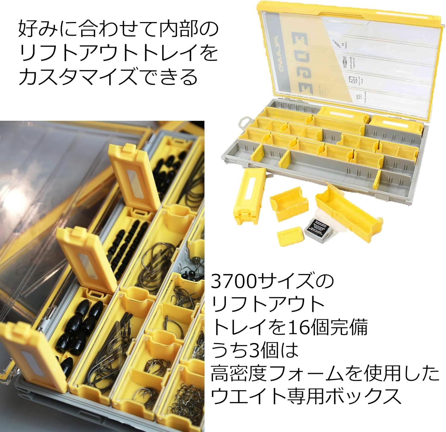 Plano EDGE 3600 Terminal Tackle Storage, Gray and Yellow, Includes 10 Hook Retainers, Rustrictor Rust-Resistant Technology, Waterproof Premium Fishing Utility Box - Image 5