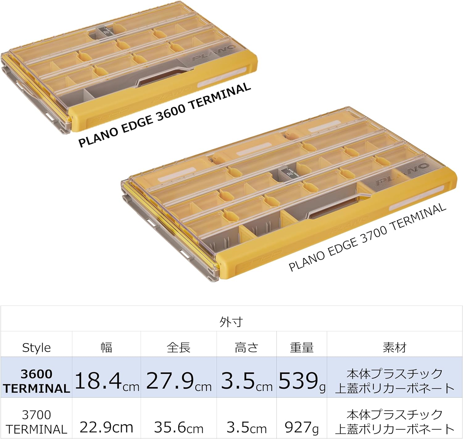 Plano EDGE 3600 Terminal Tackle Storage, Gray and Yellow, Includes 10 Hook Retainers, Rustrictor Rust-Resistant Technology, Waterproof Premium Fishing Utility Box - Image 6